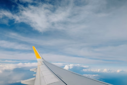 view from the plane on barcelona flight