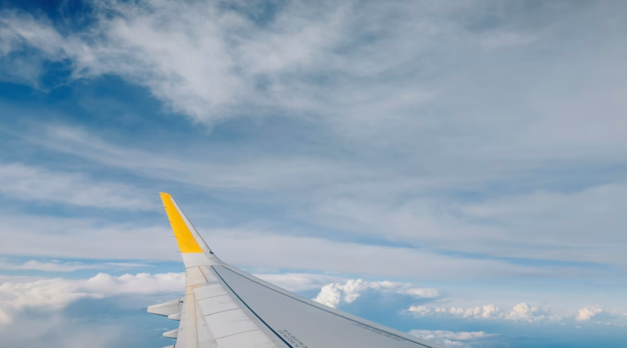 view from the plane on barcelona flight