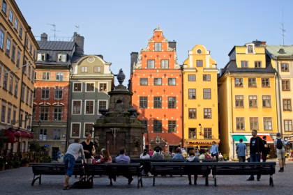 people in gamla stan in expensive stockholm city