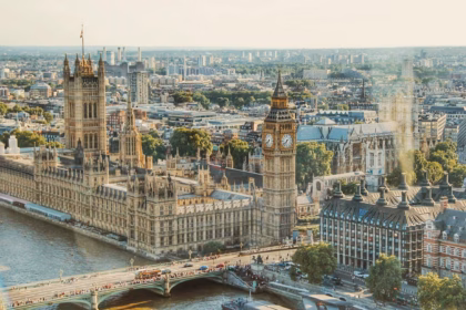 London landscape with the Big Ben and westminster
