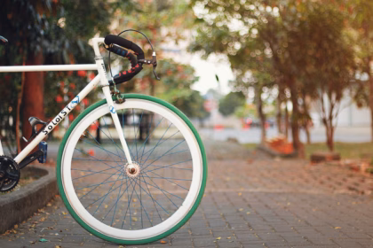 running bicycle in a park