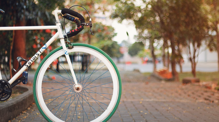 running bicycle in a park