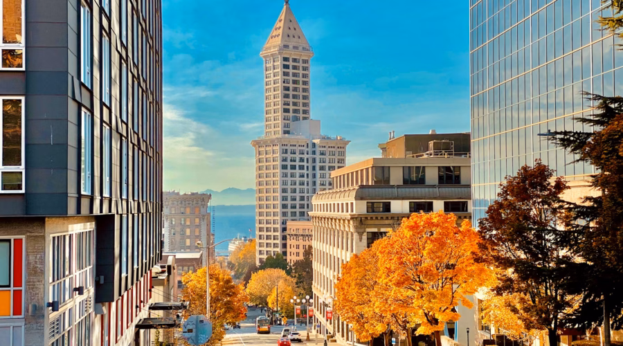 view of smith tower in seattle, an expensive city
