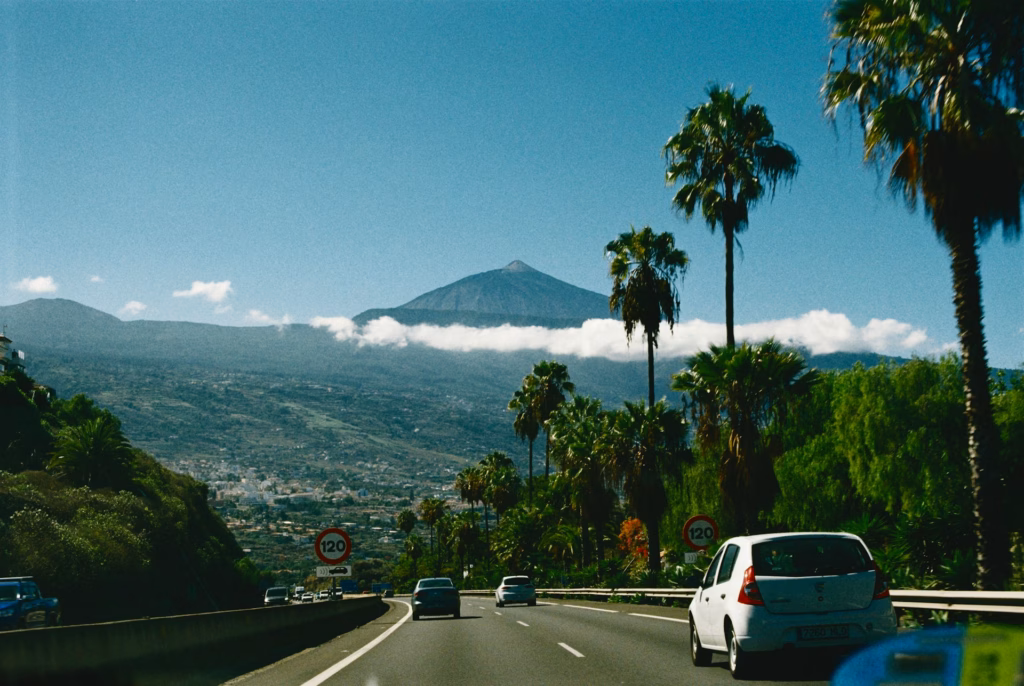 cars on the road in tenerife