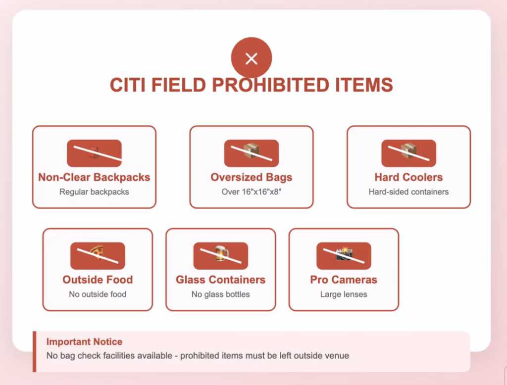 citi field bag policy: prohibited bags