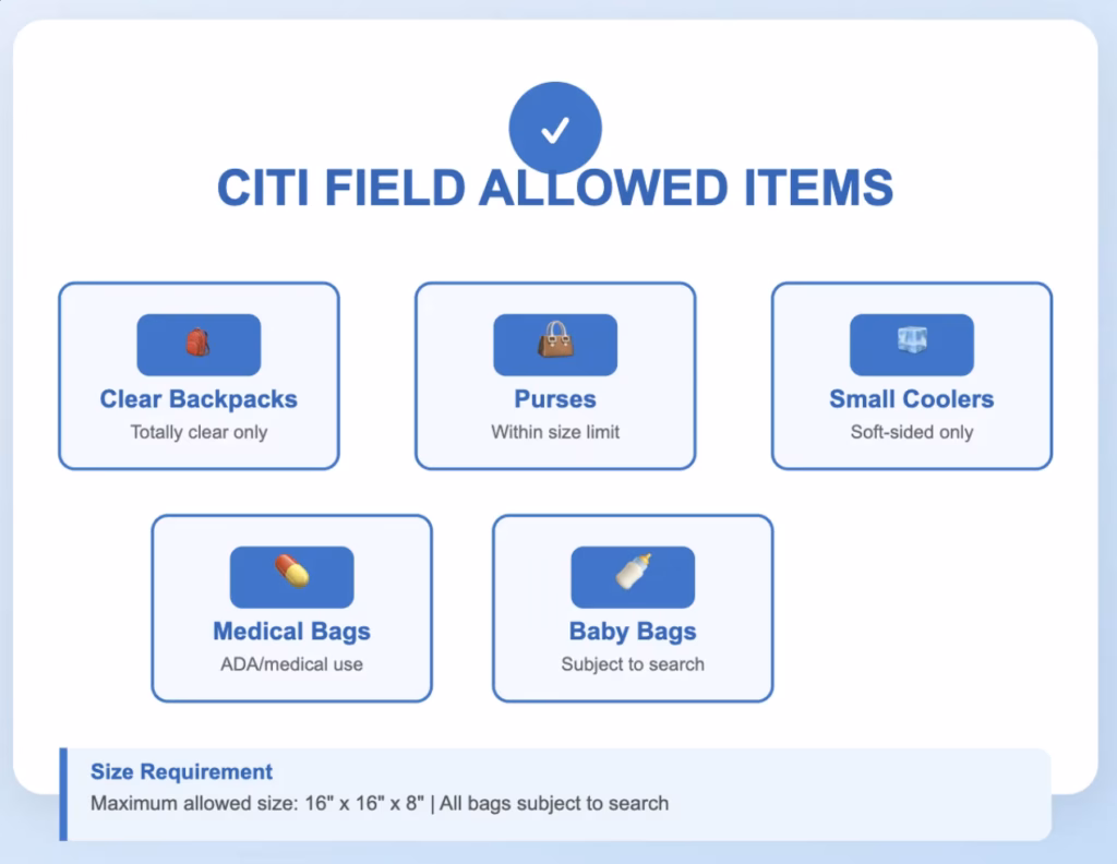 citi field bag policy: allowed bags