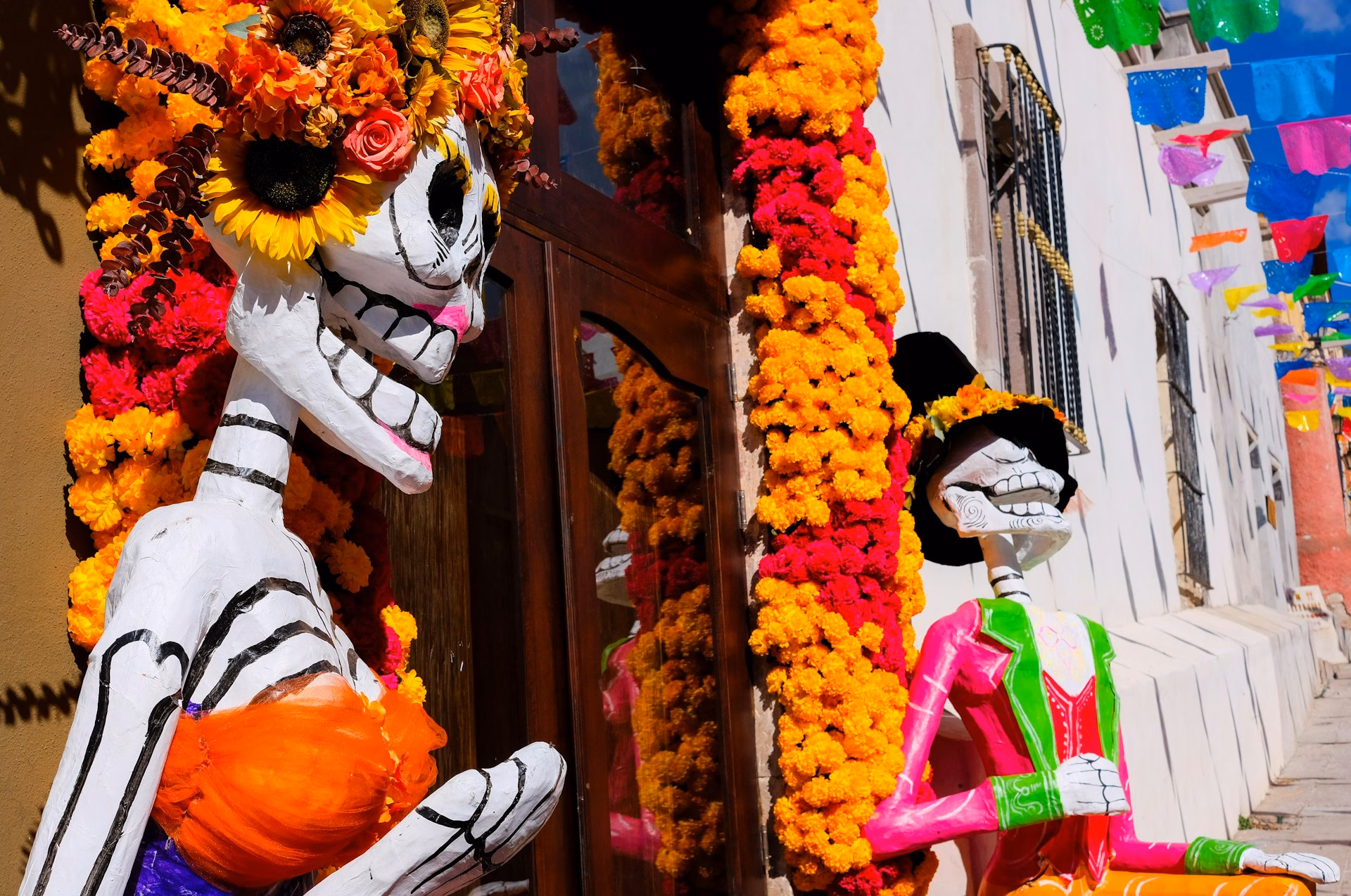 day of the dead festival decorations in Mexico