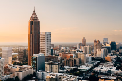 a city with tall buildings