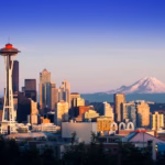 aerial photography of Seattle skyline