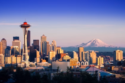 aerial photography of Seattle skyline