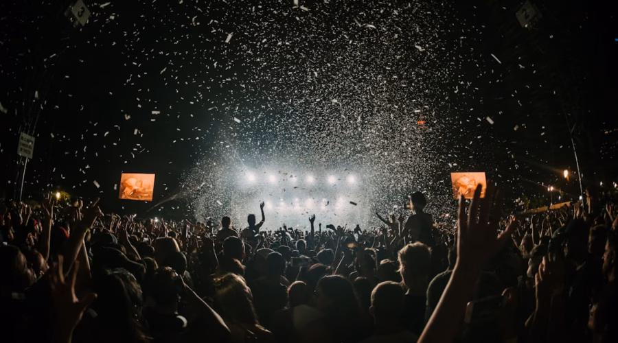people gathering on concert field
