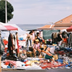 people at a market