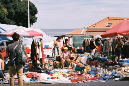 people at a market