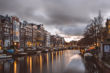 Amsterdam canal at night during Amsterdam Dance Event 2026