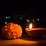 Diya lamp and flowers for Diwali celebrations in Leicester 2026