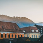 Rooftops of Brașov old town below Tâmpa mountain