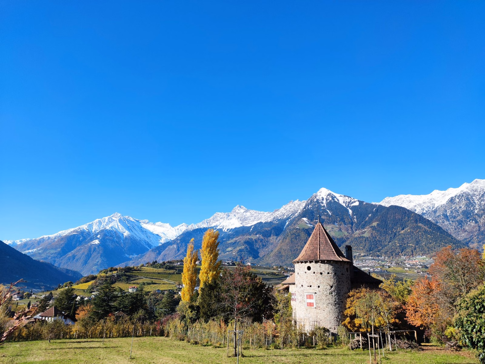 Castle in the hills around Merano, home of the Merano Christmas market