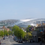 Croke Park guide: the stadium seen from a tree-lined Dublin street