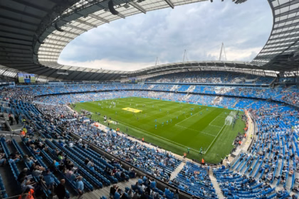 Etihad Stadium bag policy: a football stadium filled with fans