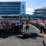 Melbourne Cup 2026 crowd watching horse racing at the track