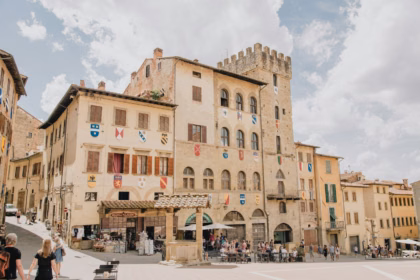 Piazza Grande in Arezzo, home of the Tyrolean Christmas village