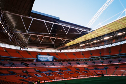 Stamford Bridge bag policy: stadium seats under a large roof structure