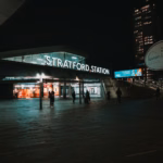 Tottenham Hotspur Stadium bag policy: fans walking outside the stadium at night